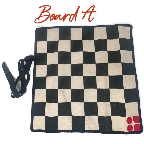 Kate Spade New York Mason Long Handles "TIC TAC TOE" "CHECKERS" Canvas Game Tote - Picture 7 of 16